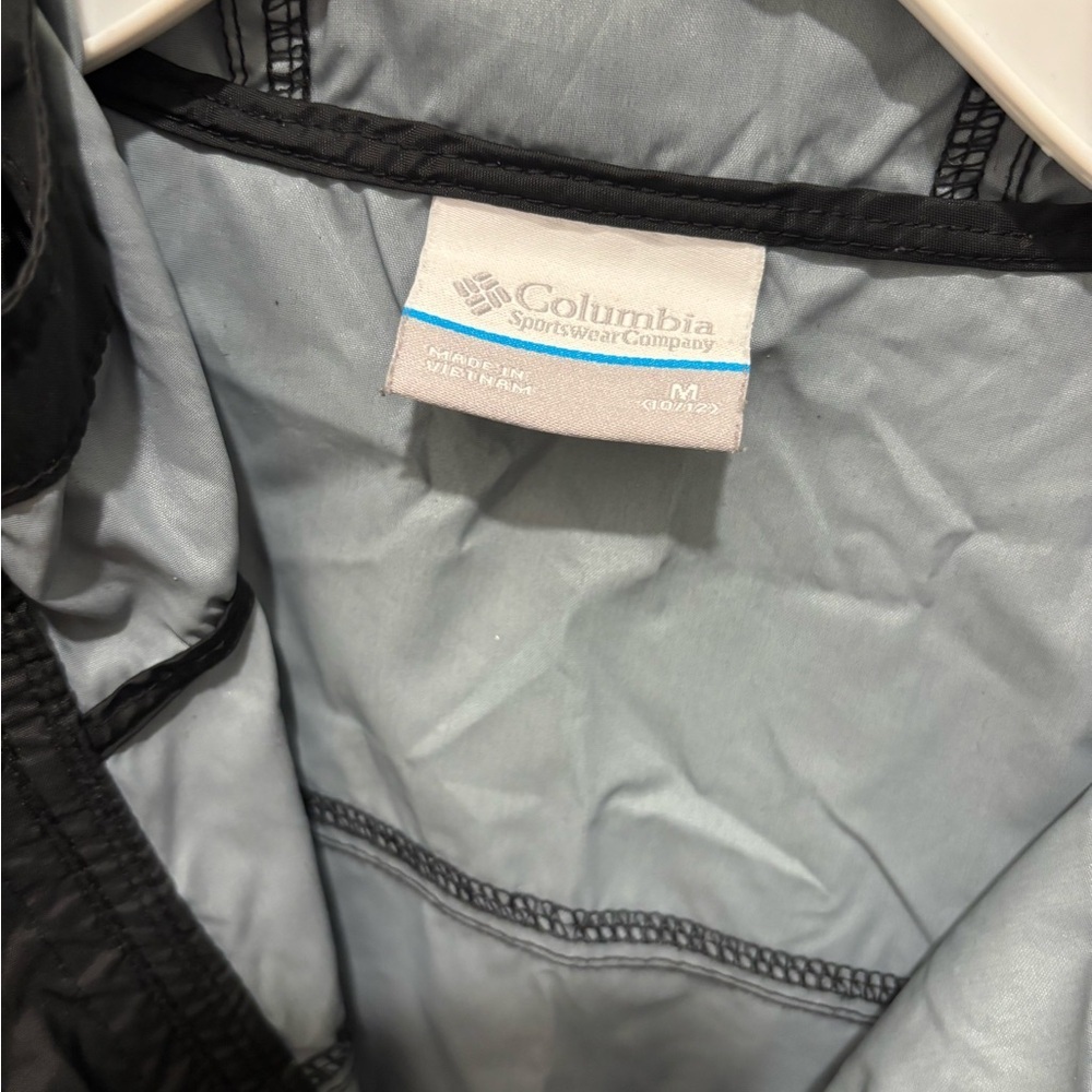 Columbia Boys Black Windbreaker Rain Jacket Size Medium - Picture 5 of 6